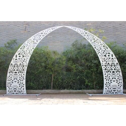 New wedding props iron horn door wedding arch gold and white carved arch iron carved flower arch