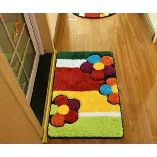 Multicolor Flowers Design Carpet Parlor Bathmat Rug Anti-skid Floor Mats Soft Floor Door Pad for Living Room Bedroom