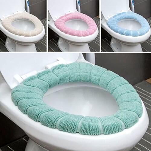 Comfortable Universal Overcoat Toilet Case Winter Thicken Knitted Yarn Wool Toilet Seat Cover Case Bathroom Supplies Accessories