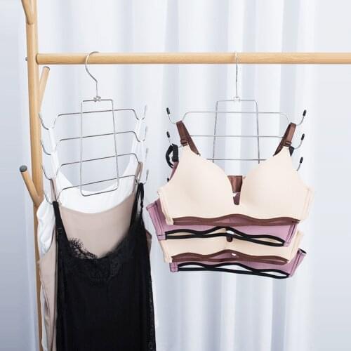 HANGER Tank Tops Hanger Camisole Space Saving Bra Organizer Metal Folding Closet Hangers for Bathing Suits Strappy Dress