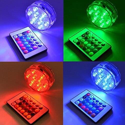 IP68 Waterproof Multi Color Submersible LED Lights Underwater Night Lamp Tea Light Vase Bowl Party Wedding Christmas Decoration