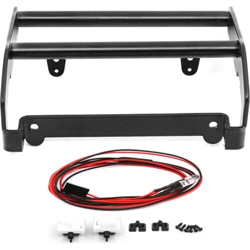 High Quality Metal Front Bumper With Spotlight IPF Word Lamp W23 Upgrade Parts for t4 Ford RC Car