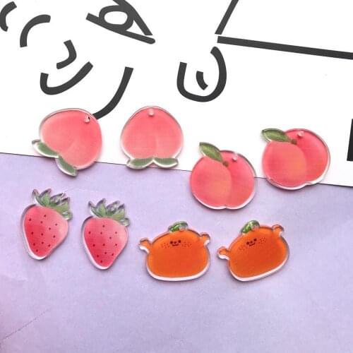 10pcs new Acrylic flower charms keychain pendant earrings pendant for DIY Stationery decoration