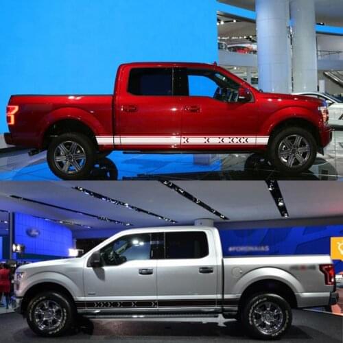 2 pieces side door personality emoticon stripe graphic Vinyl car sticker custom fit for ford f150 super crew 5 1/2 box or raptor