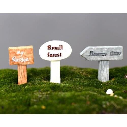 300 pcs Resin Crafts sign board signboard miniatures fairy garden gnome moss terrarium decor bonsai Figurines Micro Landscape