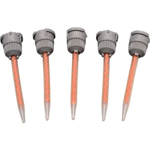 5 Piece Mixing Nozzle 10:1 Epoxy Adhesive Static Mixer Mixing Tube Caulking Gun Dispenser Dual Cartridge Round Mixing Nozzle Set