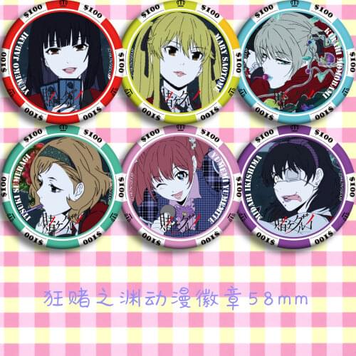 58mm anime badges Kakegurui Yumeko Jabami Cool Brooch Badges acrylic icons