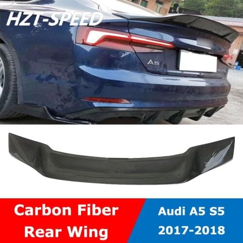 A5 S5 R Style Carbon Fiber Rear Trunk Wing Spoiler For Audi A5 S5 4 Doors Modification 2017-2018 Free Punch