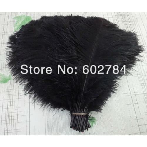 EMS Free Shipping 100pcs/lot BLACK ostrich feather ostrich plumes ostrich plumage 18-20 inches 45-50cm