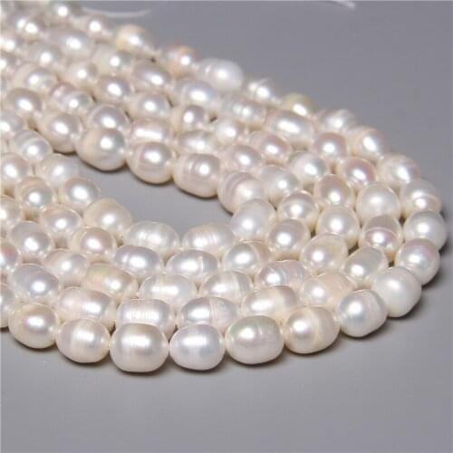 9-10mm Oval Shape Cultured Freshwater Pearls Beads Wholesale Natural Pearl Bead For Jewelry Making Handmade Bracelet Necklaces