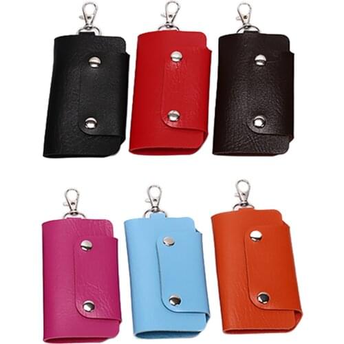 1PC Unisex Key Holder Case Bag Useful New Keys Holder Organizer Manager PU Leather Holder Car Keychain Key Wallet Car Keychain