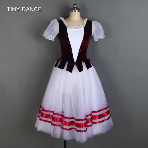 Puff sleeve long romantic ballet dance tutu dress for girls and women solo costume ballet dancing giselle dresses 20016