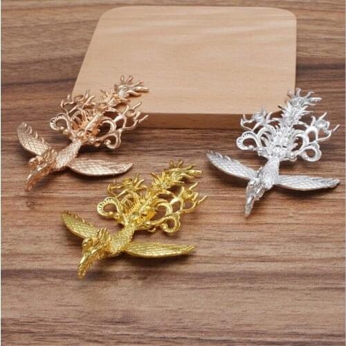 SIXTY TOWFISH 1 Piece DIY Jewelry Accessories Material Alloy 55*84 mm Stereo Phoenix