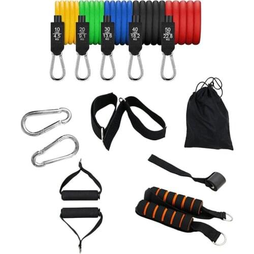 Resistance bands set exercise bands with door anchor for resistance training accessories Pull strap handle climbing buckle