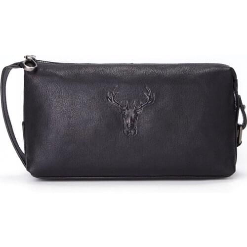 Cosmetic case men genuine leather waterproof toiletry wash bag high capacity handbag travel women make up bag zipper organizer