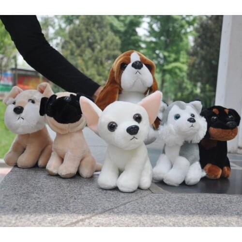 About 18cm lovely dog plush toy Chihuahua labrador Basset Hound Schnauzer husky shar pie soft doll kids toy Christmas gift h0586