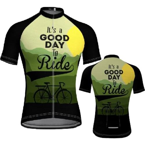 2021 Mens Short Sleeve Cycling Jersey Is A Good Day To Ride Summer Bike Top MTB Road Wear