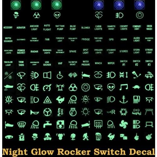 Night Glow Rocker Switch Decal Label Circuit Panel Sticker Car Boat Truck Marine Decoration Car Styling Accessories
