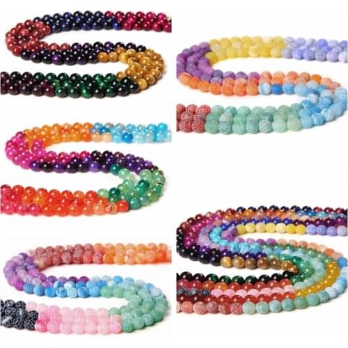 Natural Polished 7 Chakra Natural Stone 6 mm 8 mm 10 mm Tiger Eye Weathering Agat Strand Bead For DIY Making Jewelry Accessory