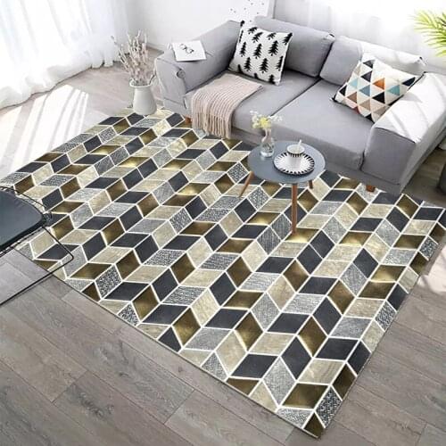 New simple geometry 3D mesh carpet living room bedroom kitchen bathroom washable carpet