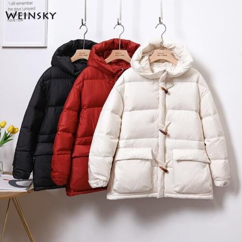 New Women Thick Down Jacket White Duck Down Short Winter Warm Coats Female Outwear