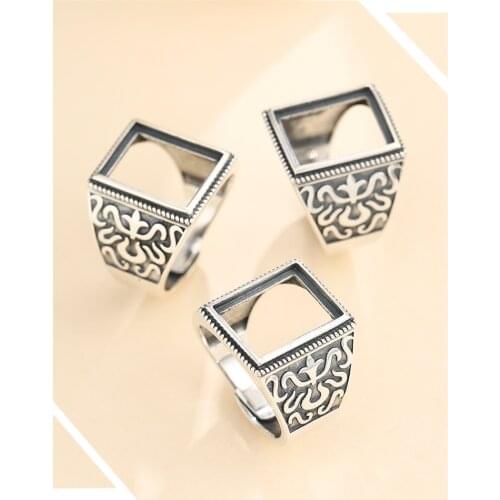 11*15mm 925 STERLING SILVER men Semi Mount Bases Blanks base blank Pad VINTAGE wedding rings ring Setting set men diy A5366