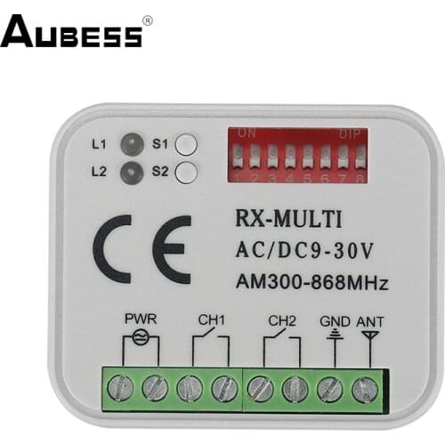 Remote Control Switch Receiver 433MHz 868MHz 390 MHz RX Multi Receiver AC/DC 9-30V 300-868MHz Garage Gate Door Receiver Switches
