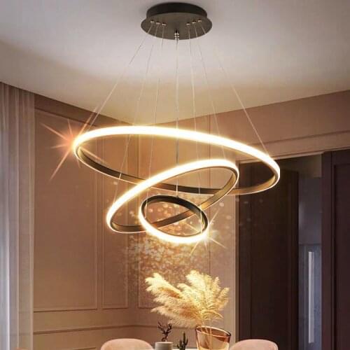 Simple Nordic Living Room Pendant Lamp Creative Office Shop LED Decorative Pendant Light Modern Restaurant Bar Ring Hanging Lamp