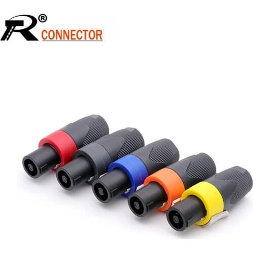 R Connector 1PC Speaker Powercon connector NL4FX Speakon 4 Pole Plug Male Professional audio power plug Red&Blue