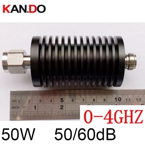 Long size 50W RF attenuator N male DC-4G 50 / 60DB attenuation feeder connector RF COAXIAL jack RADIO Attenuator 4Ghz