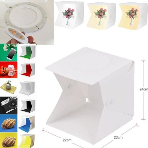 New Design Backdrops Mini Ring Lightbox Folding Portable Photo Studio Box Photography Softbox light box Tabletop Shooting