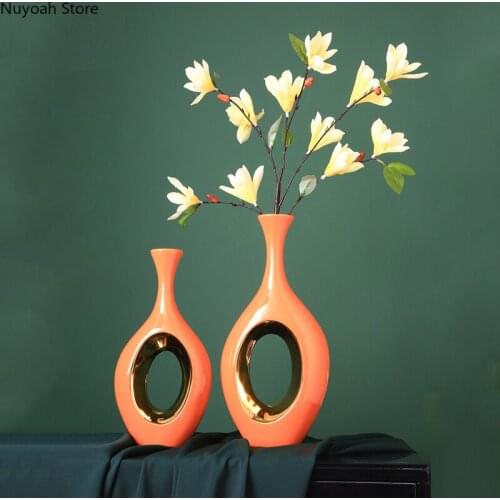 Modern Light Luxury Vase Decoration Modern Home Living Room Flower Arrangement Vase European Creative Desktop Decoration
