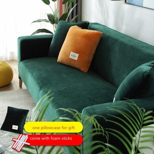 Thick Plush Sofa Cover For Living Room Winter Warm Slipcover Sectional Corner Couch Towel High Elastic L Shape Needs Two Pieces