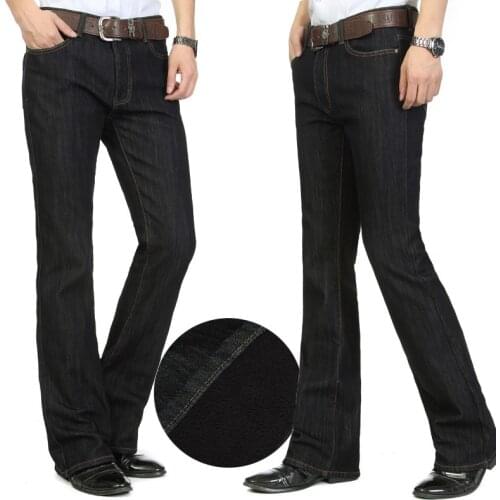 High quality 2021 winter warm new mens smart casual fleece pants flared business pants plus size