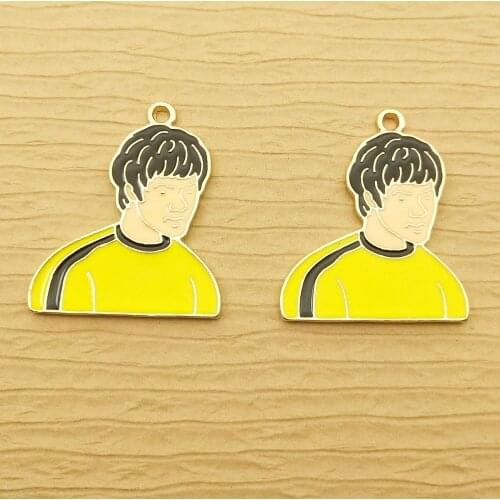 10pcs 25x30mm enamel chinese gongfu martial artist charm for jewelry making earring pendant bracelet charm necklace charm