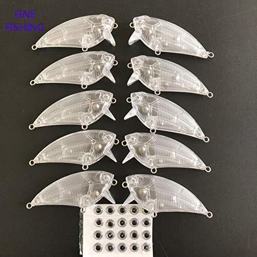 10pcs Unpainted Crank Bait Fishing Lure Body 2 3/10Inch 1/5OZ Blank lures300