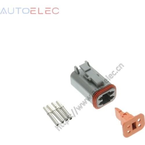 100 Kits DT06-4S 4Pin waterproof Wire Connector solid Crimper terminals for SOLENOID VALVES boats KOMATSU excavator