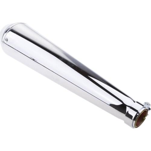 2 inch 50mm Chrome Slip-On Mufflers Exhaust Pipe Tube for Motorcycle