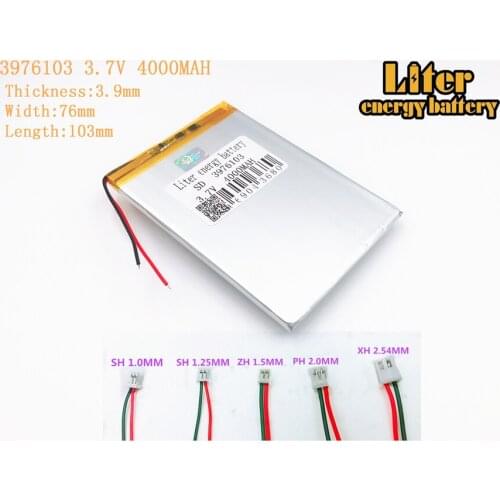 3.7V 3976103 4000mah polymer lithium battery FOR polymer rechargeable battery 3.7V 4000MAH 3976103 PLUG