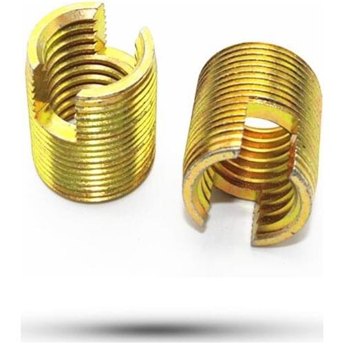 4pcs M2 M2.5 M3 M4 M5 M6 slotted inner and outer thread nuts sleeve female screw repair brass machine 6mm/8mm/10mm/12mm/14mm L