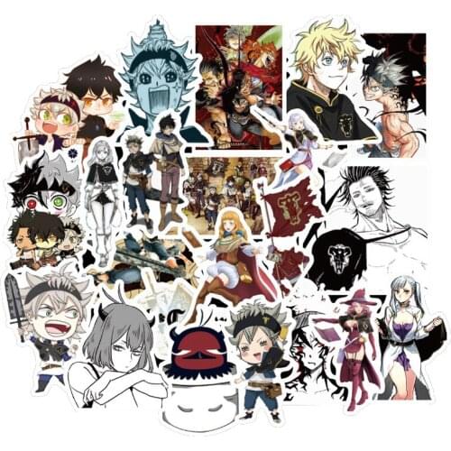 50PCS/lot Black Clover Stickers Asta Yuno Japan Anime Pegatina For Kids DIY Guitar Laptop Ps4 Skateboard Suitcase Sticker