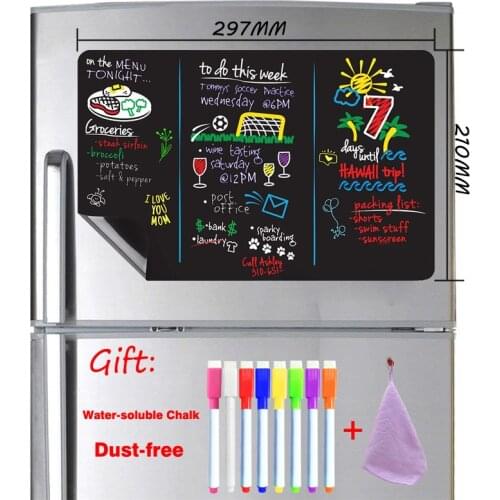 A4 Size Magnetic Blackboard Dust-free Chalkboard for Kids refrigerator Sticker bulletin board Weekly Planner Calendar