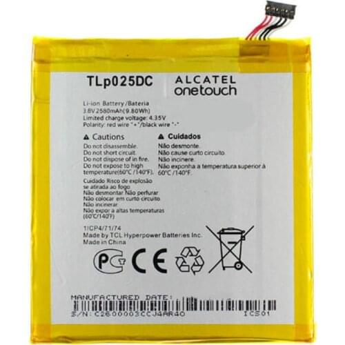 2580mAh Battery For Alcatel Pixi 4 6.0 OT 9001A 9001X 9001D 8050D OT-8050 TLp025DC mobile phone Batteries + track code