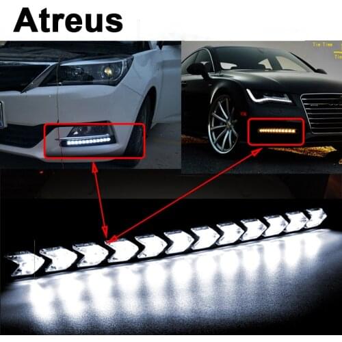 Atreus 2X Car with Yellow Steering Day Lights Turn Signals LED For Mercedes benz W204 W203 W211 AMG Mini cooper Skoda octavia a5