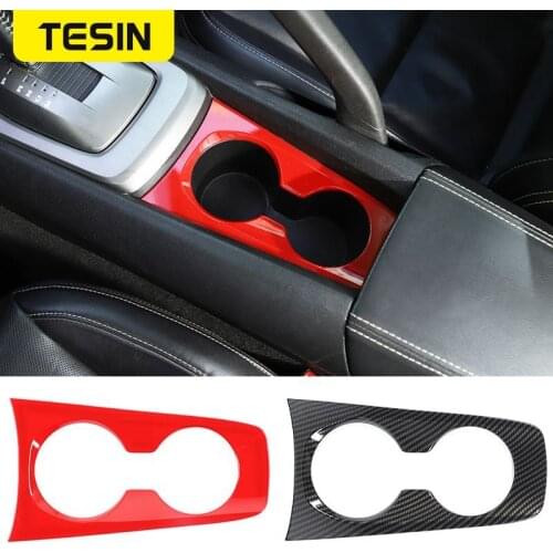 TESIN ABS Car Cup Holder Panel Decoration Cover Stickers Interior Accessories For Chevrolet Camaro 2010-2015 Car Styling