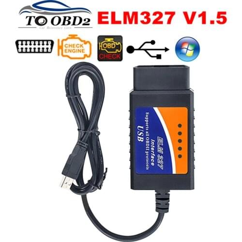 Auto Car Diagnostic ELM327 USB Plastic Code Reader V1.5 Supports Multi-Brand Cars ELM 327 1.5 Works Via Computer Auto CAN-BUS