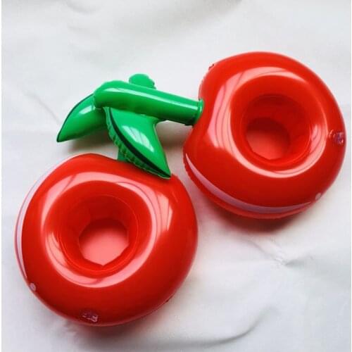 Pool Party drink floats Inflatable cup holder Cherry water coasters floating drink cup holder pool toy Bar swimming ring Float