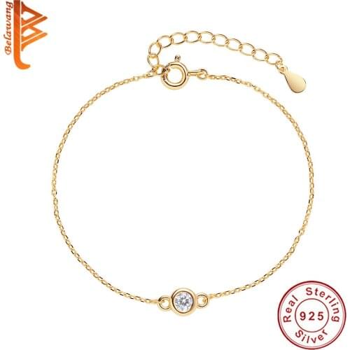 925 Sterling Silver CZ Bracelet With 18K Gold Plated Tiny Zircon Chain Bracelet For Women Wedding Gift 2021 New Arrival