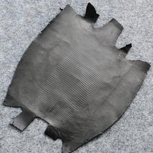 Whole piece black or brown color genuine leather craft Lizard skin 24-26cm