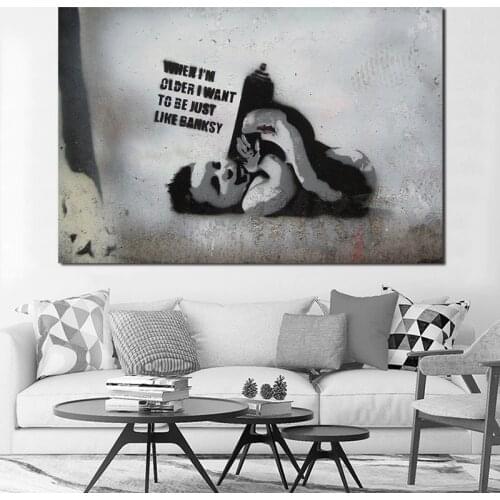 Baby Street Graffiti Canvas Painting Print Living Room Home Decor Modern Wall Art Oil Painting Poster Salon Pictures Framework